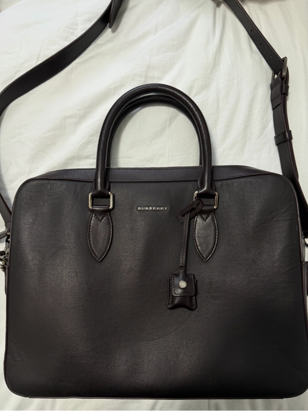 Burberry Dark Brown Leather Hambleton Briefcase
